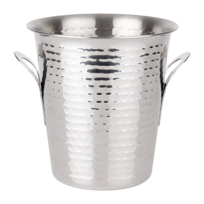 Seau &agrave; vin &eacute;vas&eacute; martel&eacute; en acier inoxydable Olympia 4,3&nbsp;L - Gastronoble - JB127