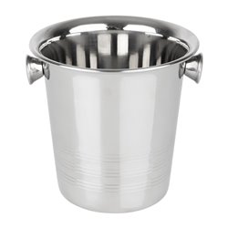 Seau &agrave; glace en acier inoxydable avec poign&eacute;es et rainures Olympia 1050ml - Gastronoble - HY121