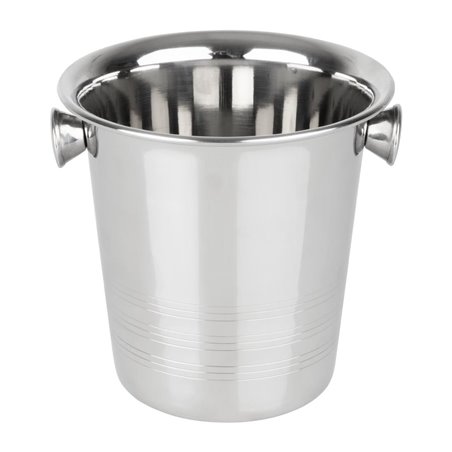 Seau &agrave; glace en acier inoxydable avec poign&eacute;es et rainures Olympia 1050ml - Gastronoble - HY121