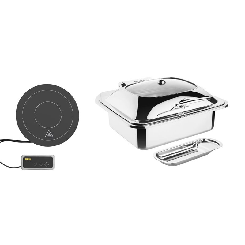 Ensemble chafing dish induction Olympia GN 1/2 avec support - Gastronoble - SA649