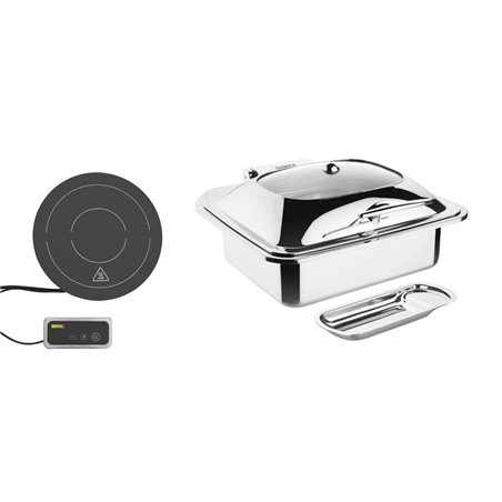 Ensemble chafing dish induction Olympia GN 1/2 avec support - Gastronoble - SA649