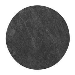 Planches de pr&eacute;sentation rondes en polyester bio Roltex S-Plank 40 cm ardoise (lot de 5) - Gastronoble - HZ799