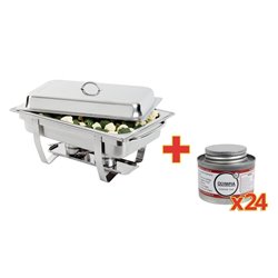 Offre sp&eacute;ciale : chafing dish Milan et 24 combustibles liquides Olympia - Gastronoble - S517