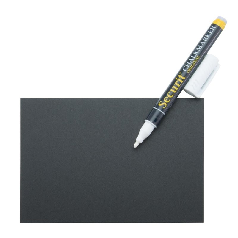 Set de 20 ardoises format A6 et 1 feutre craie blanc Securit  (lot de 20) - Gastronoble - CU909