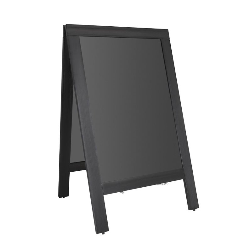Panneau de trottoir avec cadre en bois noir Olympia 700x1200mm - Gastronoble - CU993
