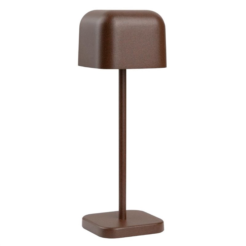 Lampe de table avec abat-jour carr&eacute; Olympia Lucca marron 200mm - Gastronoble - HZ205