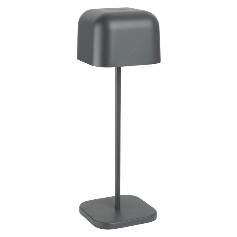 Lampe de table avec abat-jour carr&eacute; Olympia Lucca grise 300mm - Gastronoble - HZ215