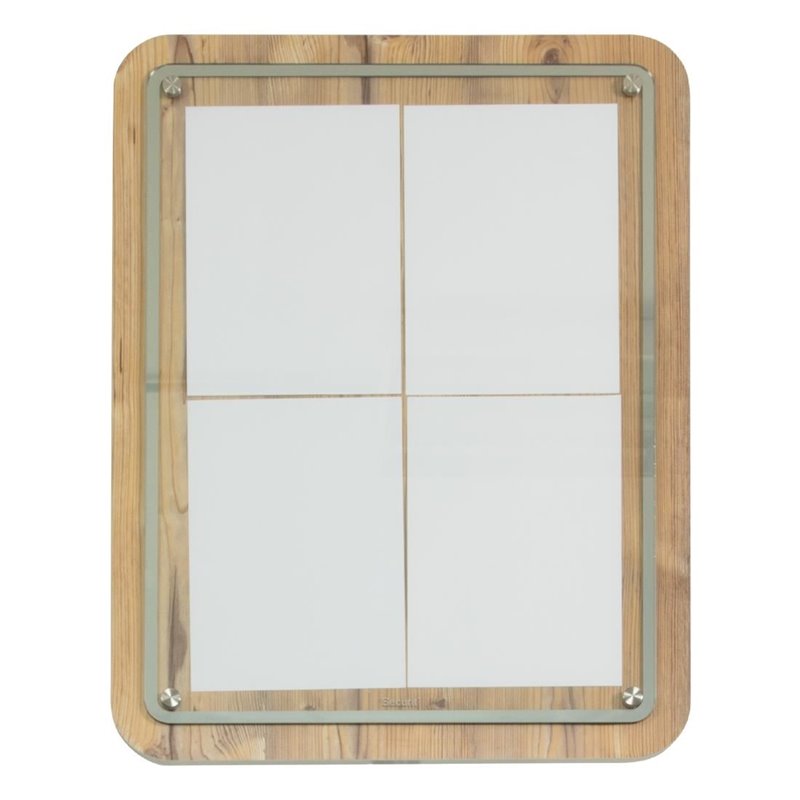 Porte-menu en bois Securit 4xA4 avec poteau et socle - Gastronoble - CX073