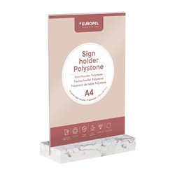 Pr&eacute;sentoir de table Europel A4 polystone blanc - Gastronoble - HU459