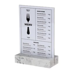 Pr&eacute;sentoir de table Europel A5 polystone blanc - Gastronoble - HU460
