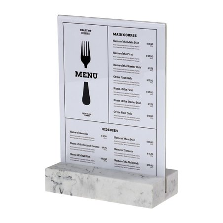 Pr&eacute;sentoir de table Europel A5 polystone blanc - Gastronoble - HU460