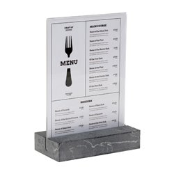 Pr&eacute;sentoir de table Europel A5 polystone anthracite - Gastronoble - HU462
