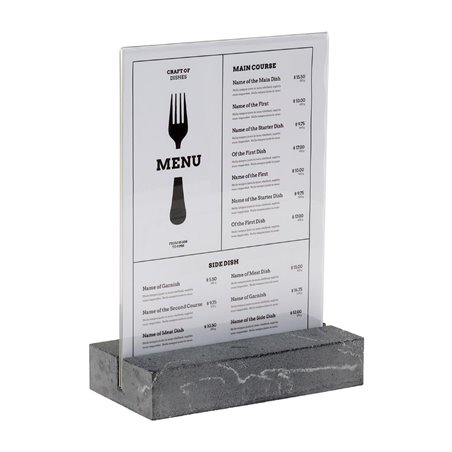 Pr&eacute;sentoir de table Europel A5 polystone anthracite - Gastronoble - HU462