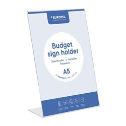 Pr&eacute;sentoir de table Europel Budget L-standard A5 transparent - Gastronoble - HU464