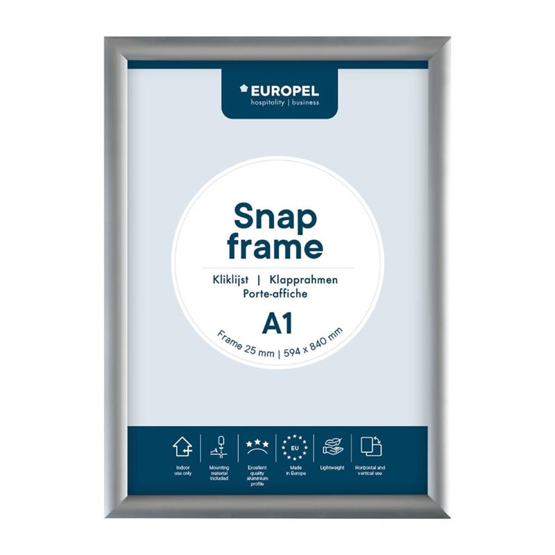 Cadre clipsable en aluminium Europel A1 25mm - Gastronoble - HU436
