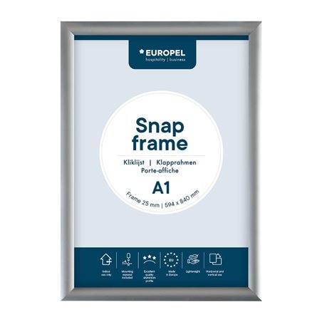Cadre clipsable en aluminium Europel A1 25mm - Gastronoble - HU436