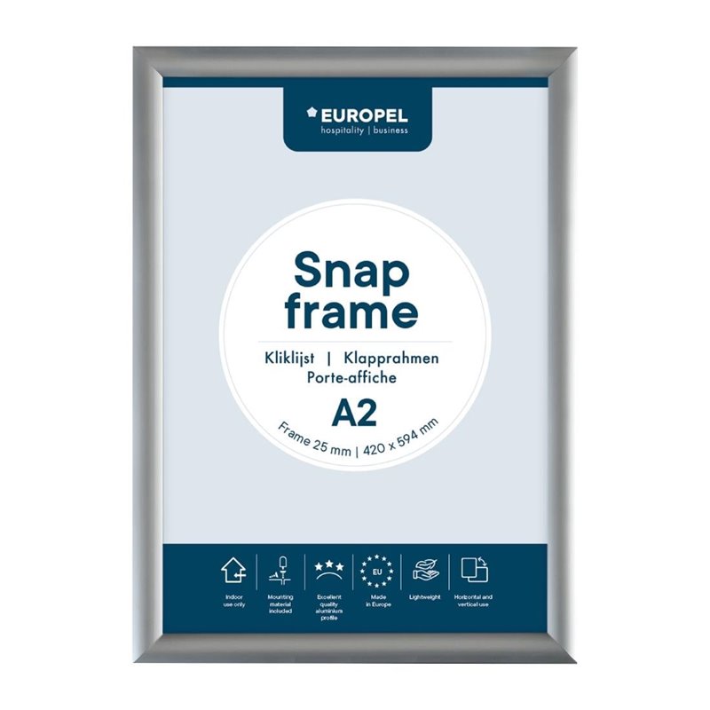 Cadre clipsable en aluminium Europel A2 25mm - Gastronoble - HU437