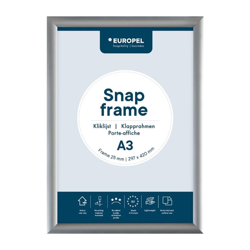 Cadre clipsable en aluminium Europel A3 25mm - Gastronoble - HU438