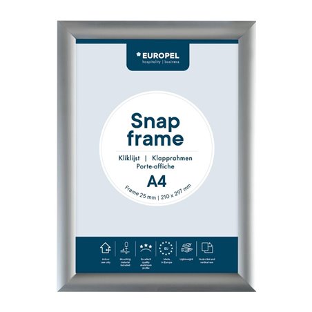 Cadre clipsable en aluminium Europel A4 25mm - Gastronoble - HU439