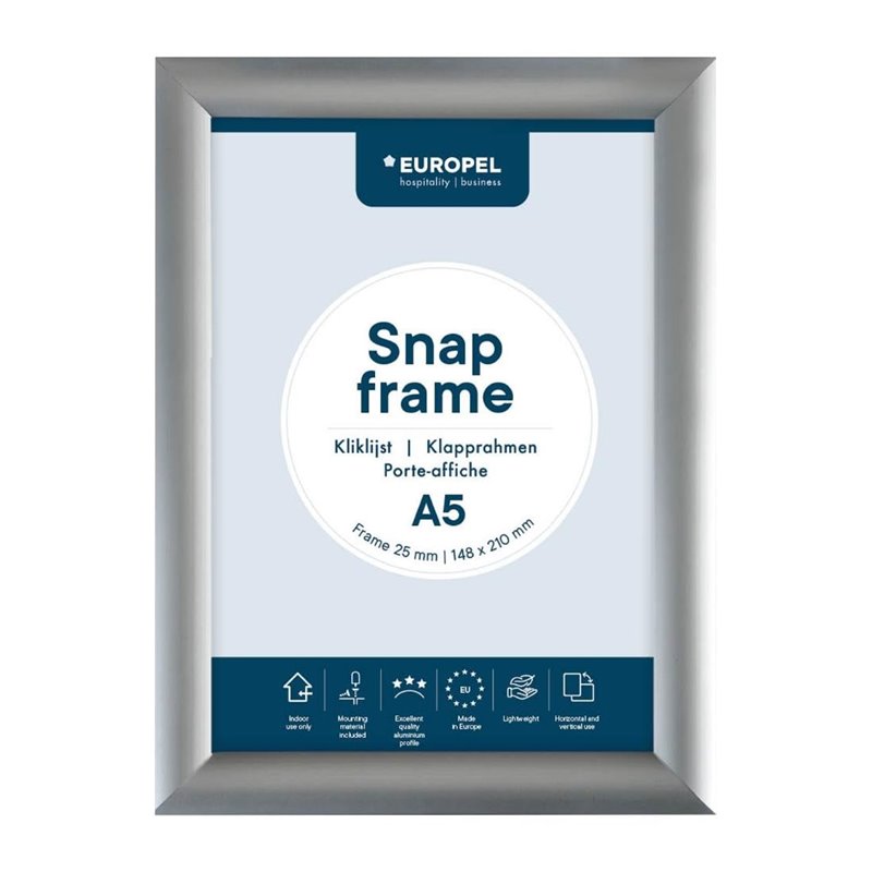 Cadre clipsable en aluminium Europel A5 25mm - Gastronoble - HU440