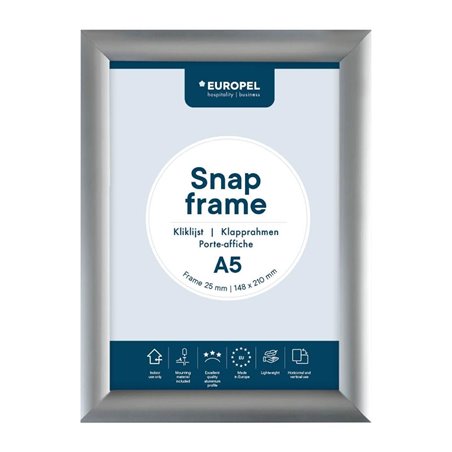 Cadre clipsable en aluminium Europel A5 25mm - Gastronoble - HU440