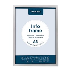 Cadres d'affichage autocollants Europel A3 argent (lot de 2) - Gastronoble - HU453