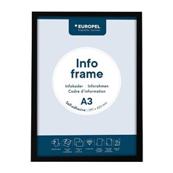 Cadres d'affichage autocollants Europel A3 noirs (lot de 2) - Gastronoble - HU454