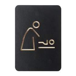 Plaque signal&eacute;tique noire Europel table &agrave; langer - Gastronoble - HU475