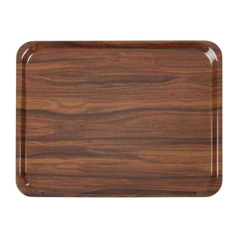 Plateaux stratifi&eacute;s lisses Capri Cambro noyer 460&nbsp;mm (lot de 24) - Gastronoble - CL702