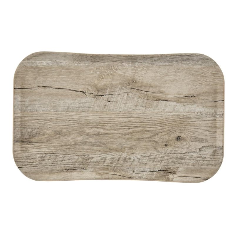 Plateau rectangulaire polyester aspect bois Cambro Century 37x53cm ch&ecirc;ne clair - Gastronoble - DM125