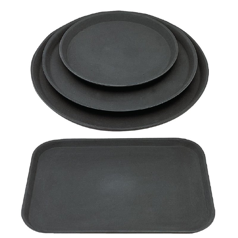 Offre sp&eacute;ciale : Lot de plateaux antid&eacute;rapants en polypropyl&egrave;ne Olympia Kristallon (lot de 12) - Gastronoble - S440