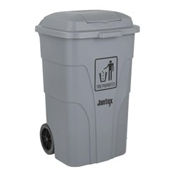 Poubelle &agrave; roulettes  avec p&eacute;dale Jantex 120L grise - Gastronoble - HC923