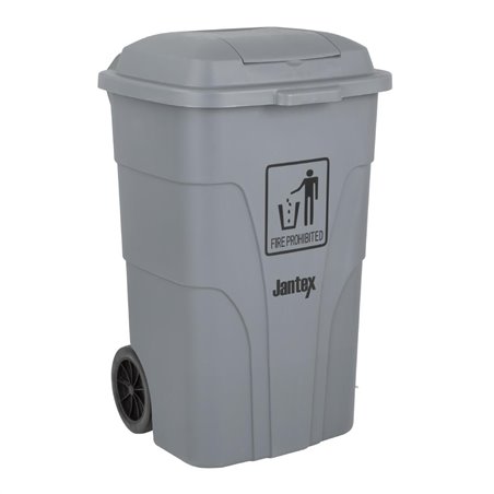 Poubelle &agrave; roulettes  avec p&eacute;dale Jantex 120L grise - Gastronoble - HC923