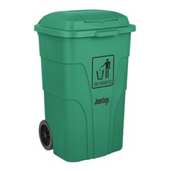 Poubelle &agrave; roulettes  avec p&eacute;dale Jantex 120L verte - Gastronoble - HC924