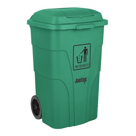 Poubelle &agrave; roulettes  avec p&eacute;dale Jantex 120L verte - Gastronoble - HC924