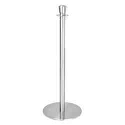 Poteaux d'accueil base plate Bolero inox bross&eacute; (lot de 2) - Gastronoble - GP639