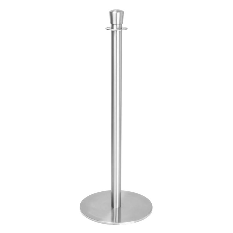 Poteaux d'accueil base plate Bolero inox bross&eacute; (lot de 2) - Gastronoble - GP639
