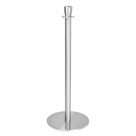 Poteaux d'accueil base plate Bolero inox bross&eacute; (lot de 2) - Gastronoble - GP639