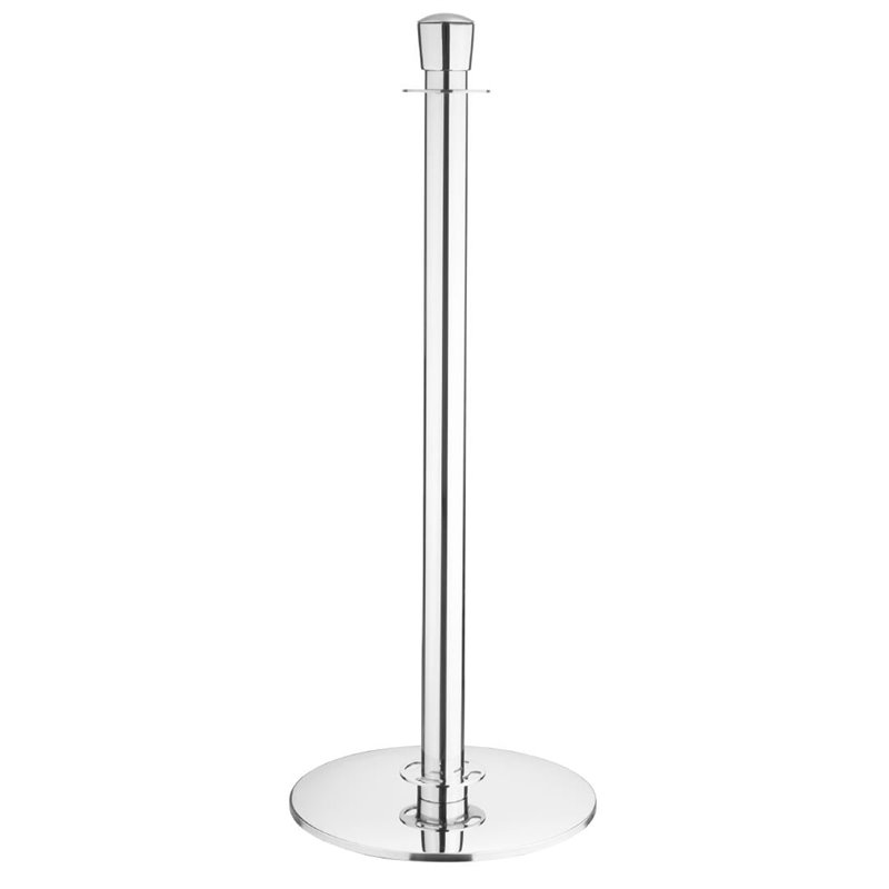 Poteaux d'accueil &agrave; base plate Bolero en acier inoxydable poli (lot de 2) - Gastronoble - JA342