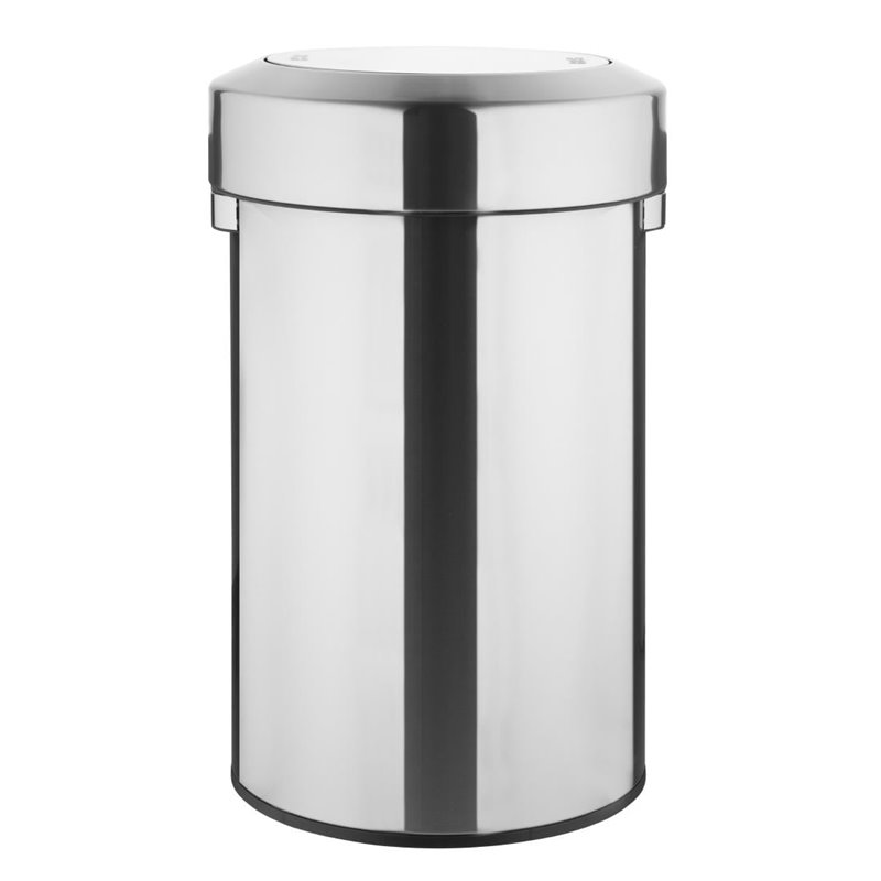 Poubelle en acier bross&eacute; Bolero avec couvercle basculant 70L - Gastronoble - HT461