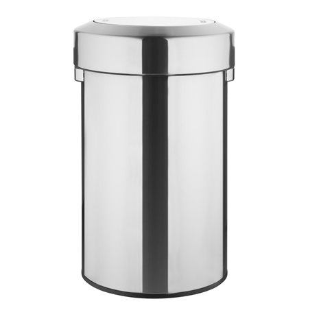 Poubelle en acier bross&eacute; Bolero avec couvercle basculant 70L - Gastronoble - HT461