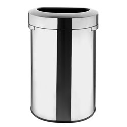 Poubelle en D en acier bross&eacute; Bolero avec couvercle ouvert 86L - Gastronoble - HT463