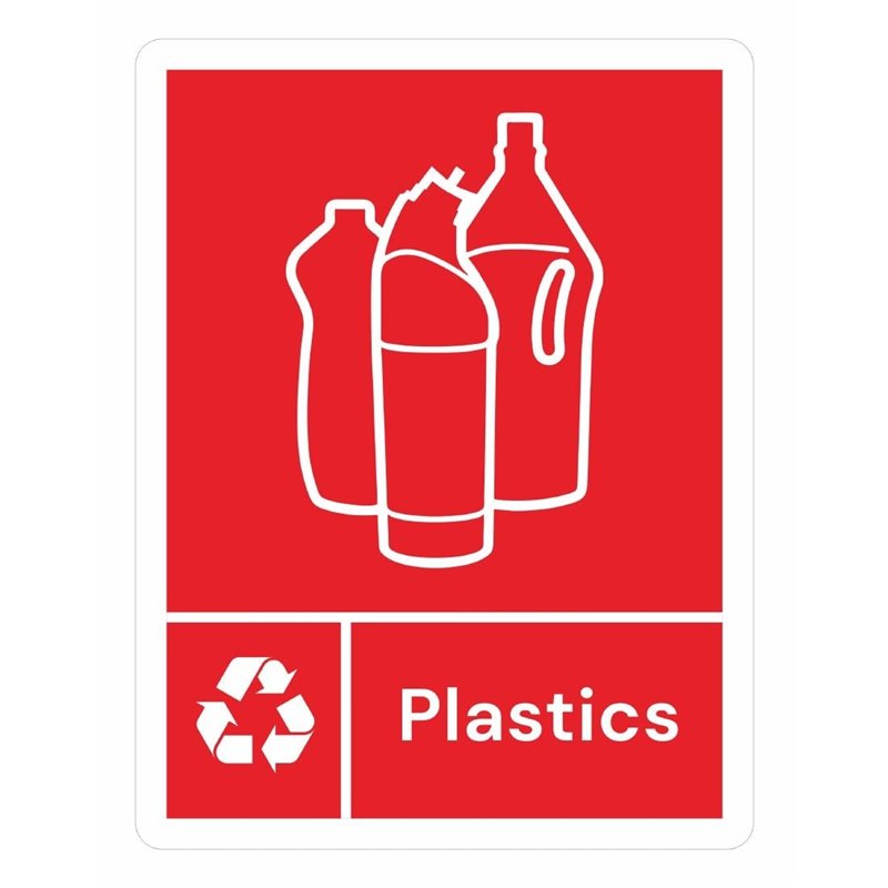 &Eacute;tiquette adh&eacute;sive de poubelle Jantex Slim plastiques - Gastronoble - JB492