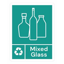 &Eacute;tiquette adh&eacute;sive de poubelle Jantex Slim verres - Gastronoble - JB494