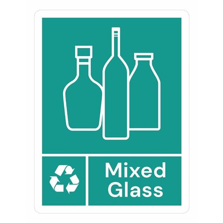 &Eacute;tiquette adh&eacute;sive de poubelle Jantex Slim verres - Gastronoble - JB494