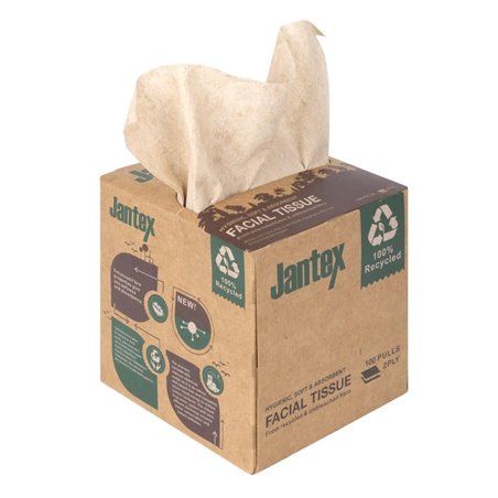 Cube de mouchoirs Jantex Green 100% recycl&eacute; 100 feuilles (lot de 36) - Gastronoble - HX931