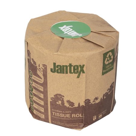 Rouleaux de papier toilette emball&eacute;s Jantex Green 100 % recycl&eacute; 3 plis 260 feuilles (lot de 36) - Gastronoble - HX934