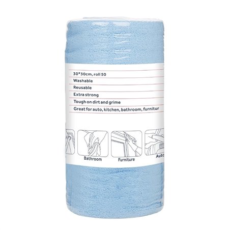 Chiffons en microfibre Nisbets Essentials bleus 300x300m - Gastronoble - HA817