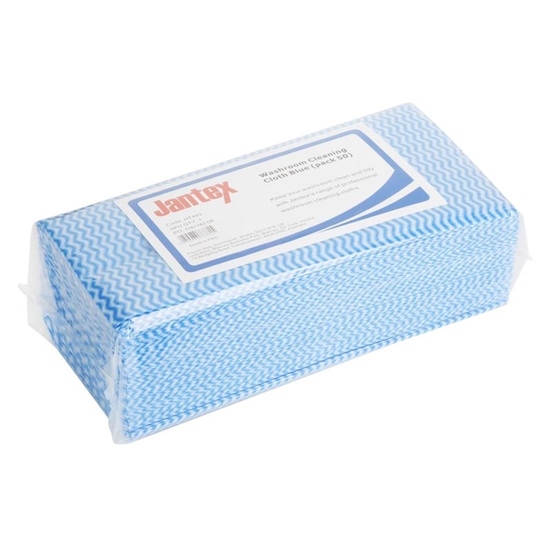 Chiffons de nettoyage salle de bain Jantex bleus (lot de 50) - Gastronoble - HT493