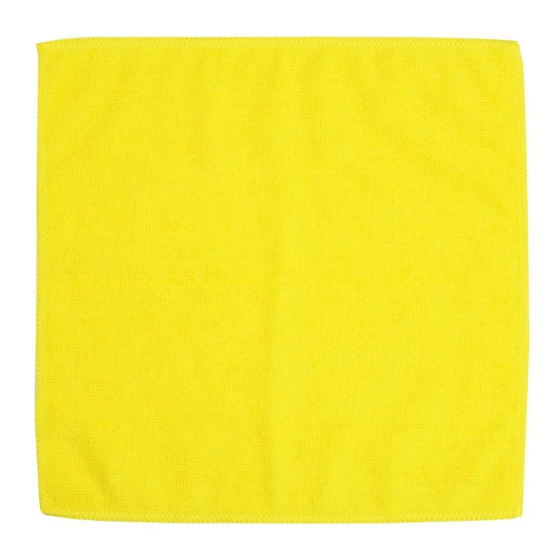 Chiffons en microfibre Jantex jaunes (lot de 5) - Gastronoble - HX272
